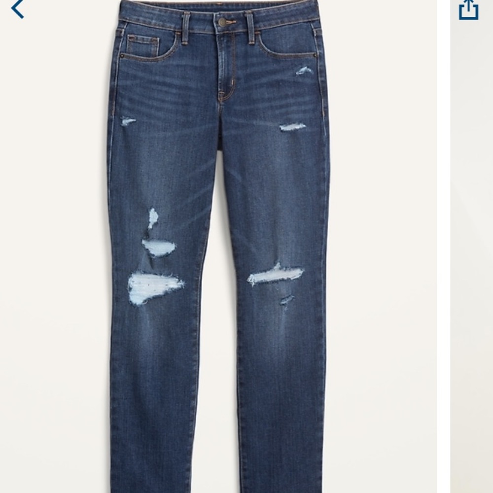 Old Navy Power Slim straight distressed jeans, MIDRISE